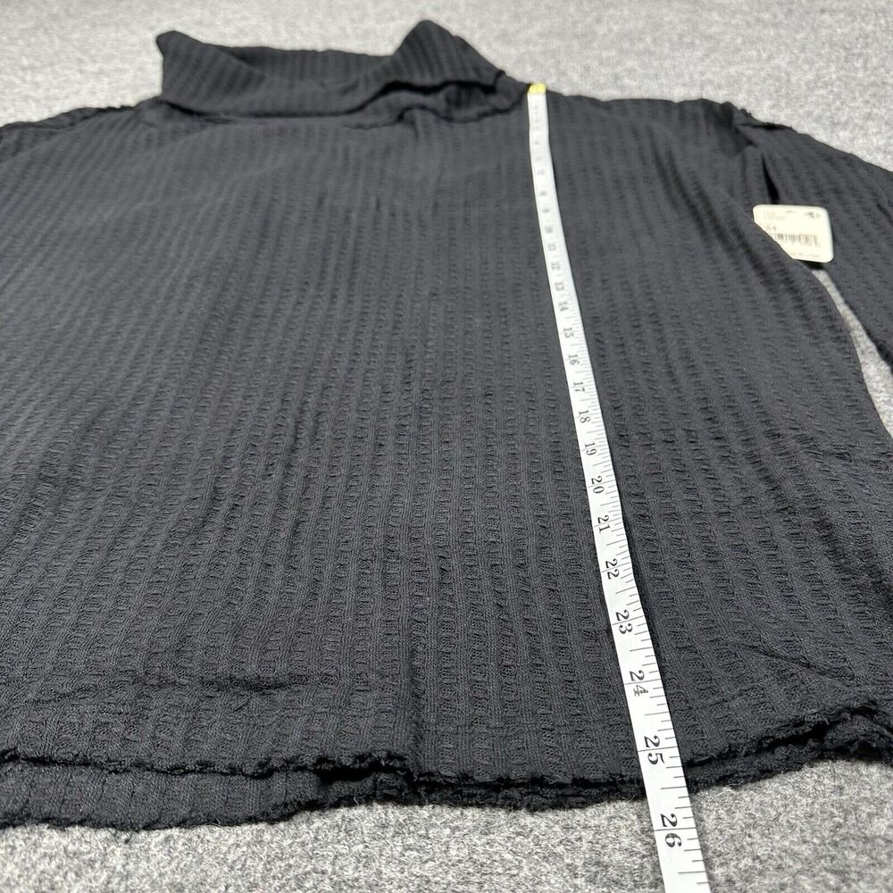 Free People Womens Juicy Medium Black Long Sleeve Cowl Split Back NWT MSRP $88 - Picture 7 of 8